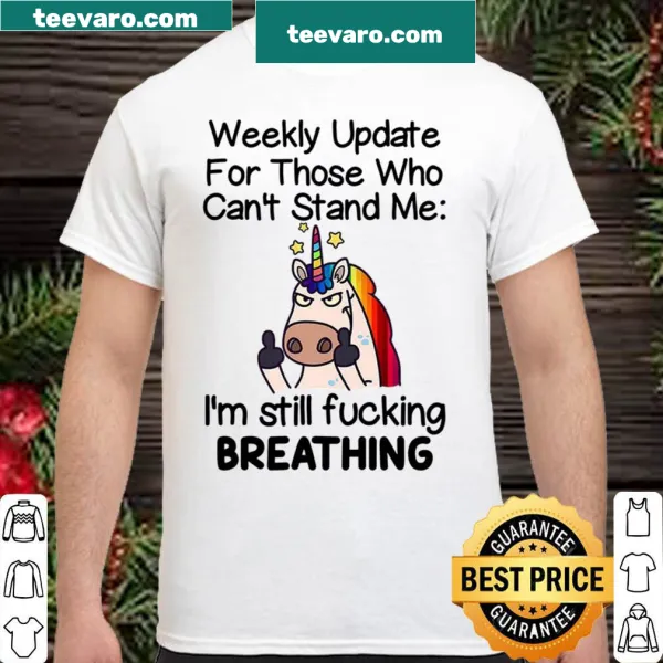 Playful unicorn graphic t-shirt with humorous text