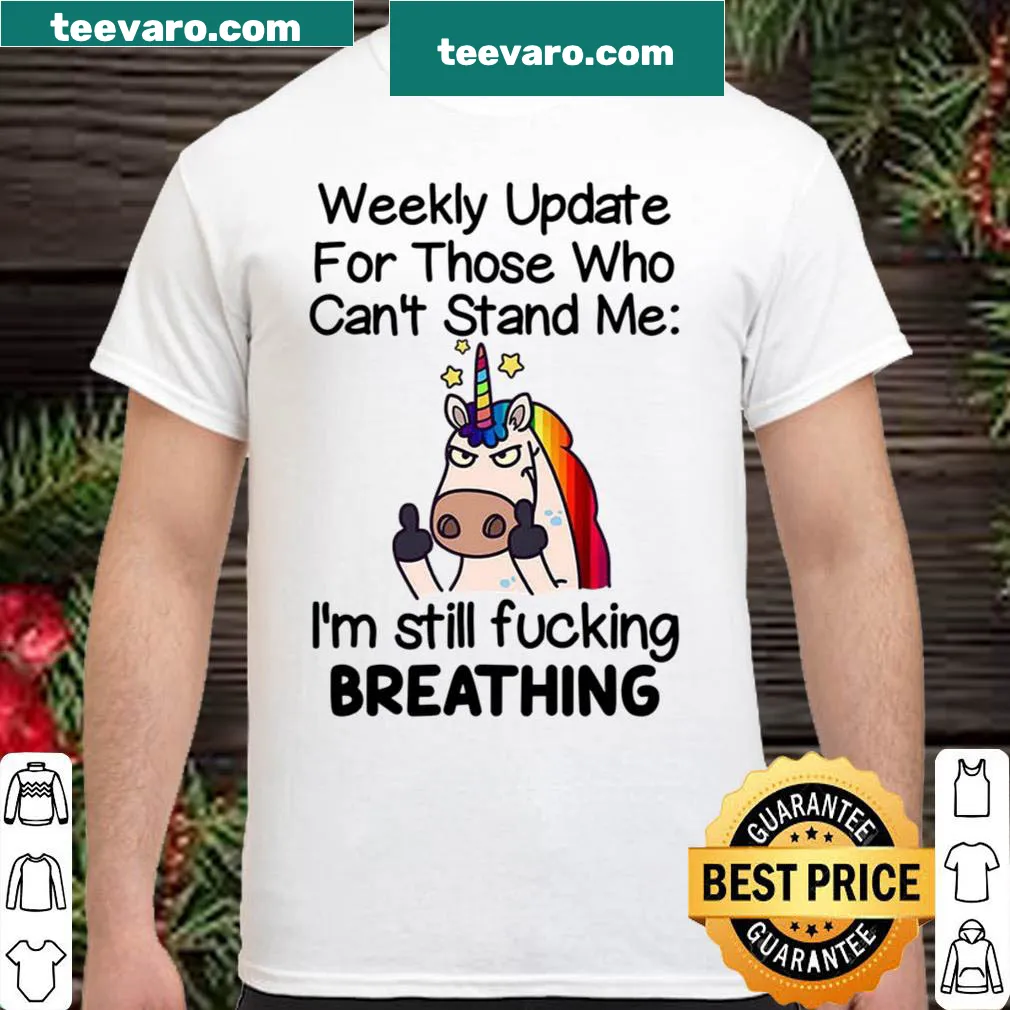 Playful unicorn graphic t-shirt with humorous text