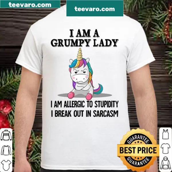 Funny shirt with unicorns and sarcastic text