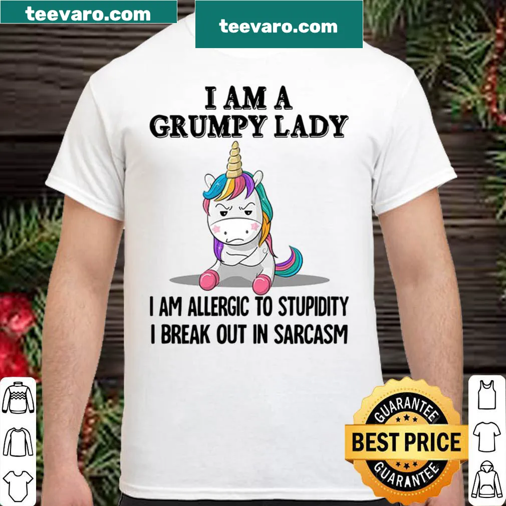 Funny shirt with unicorns and sarcastic text