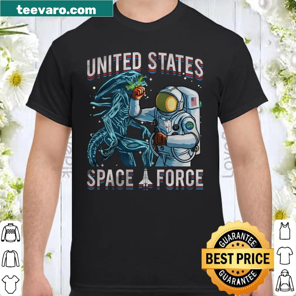 United States Space Force shirt displaying pride in space exploration.