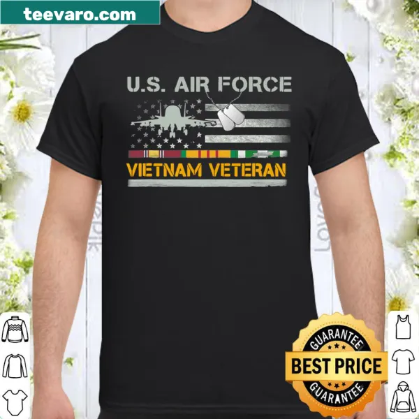 Shirt honoring US Air Force Vietnam Veterans with flag graphic
