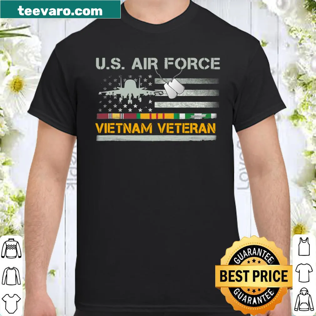 Shirt honoring US Air Force Vietnam Veterans with flag graphic