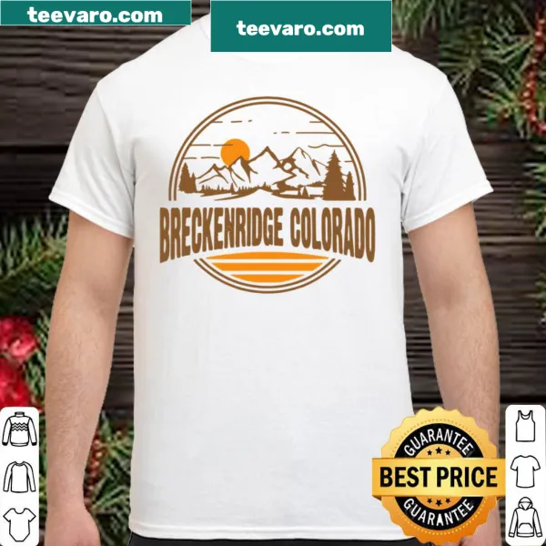Vintage illustration of Breckenridge Colorado mountain hiking shirt