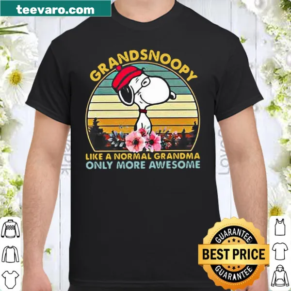 Vintage Snoopy-themed shirt celebrating awesome grandmas