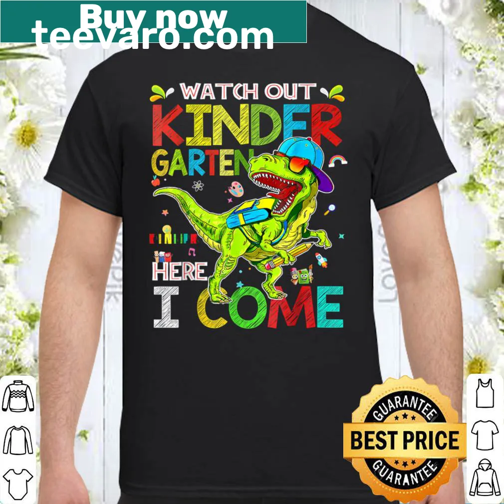 Playful dinosaur T-shirt for kids starting kindergarten