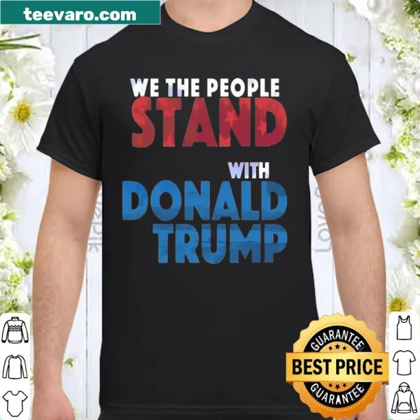Bold typography supporting Donald Trump on a casual shirt.