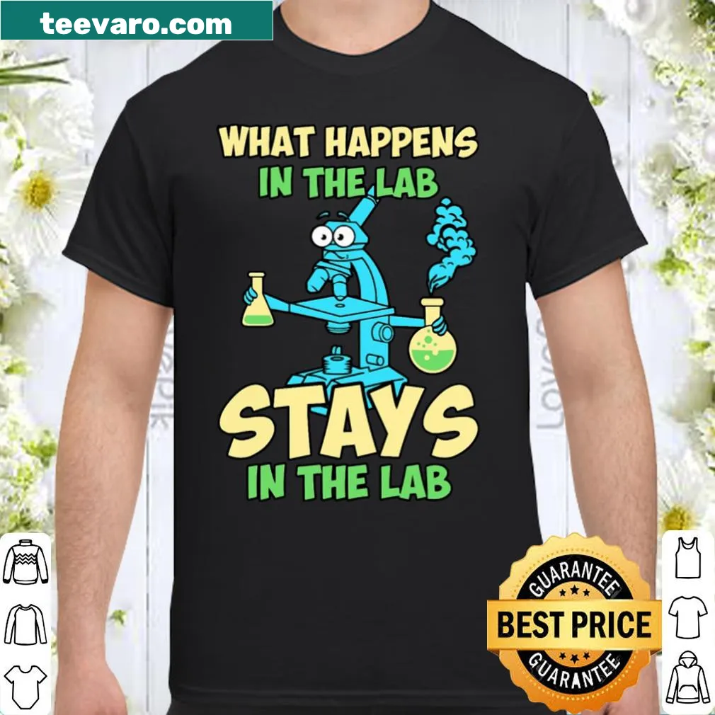 Humorous lab-themed shirt with playful typography