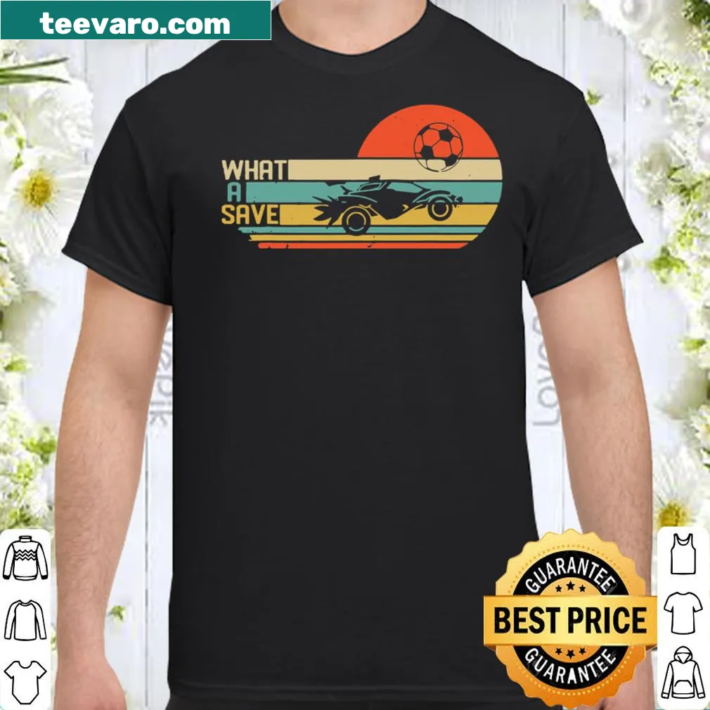 What a Save RC Soccer Car League shirt with bold typography