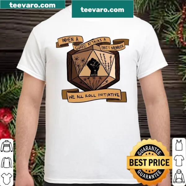 Gaming-themed shirt featuring a humorous phrase about rolling initiative in tabletop games.