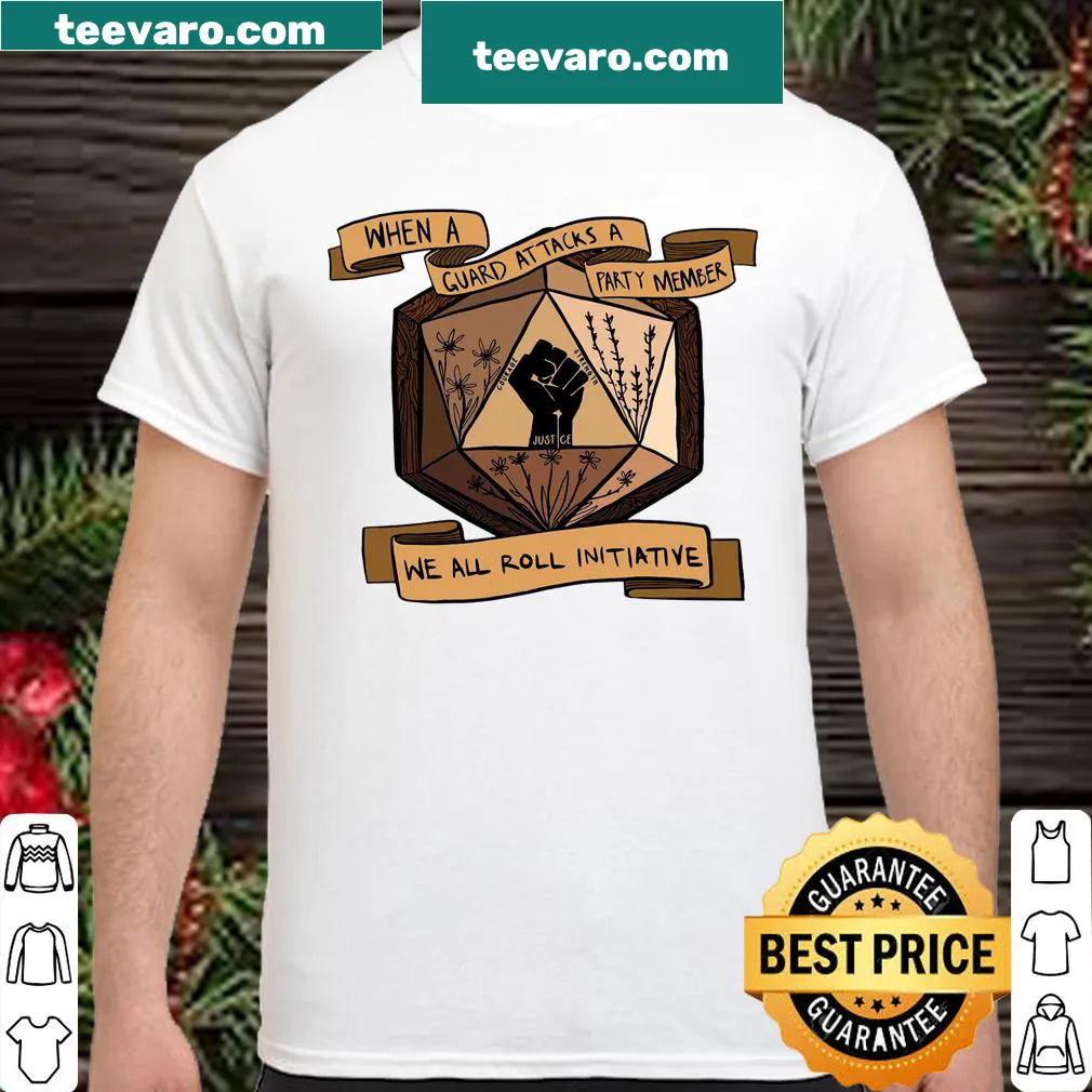 Gaming-themed shirt featuring a humorous phrase about rolling initiative in tabletop games.