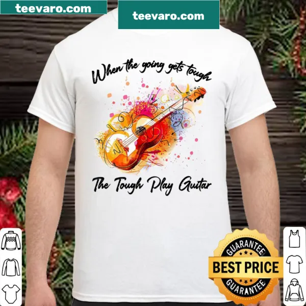 Inspirational typography about playing guitar during tough times.