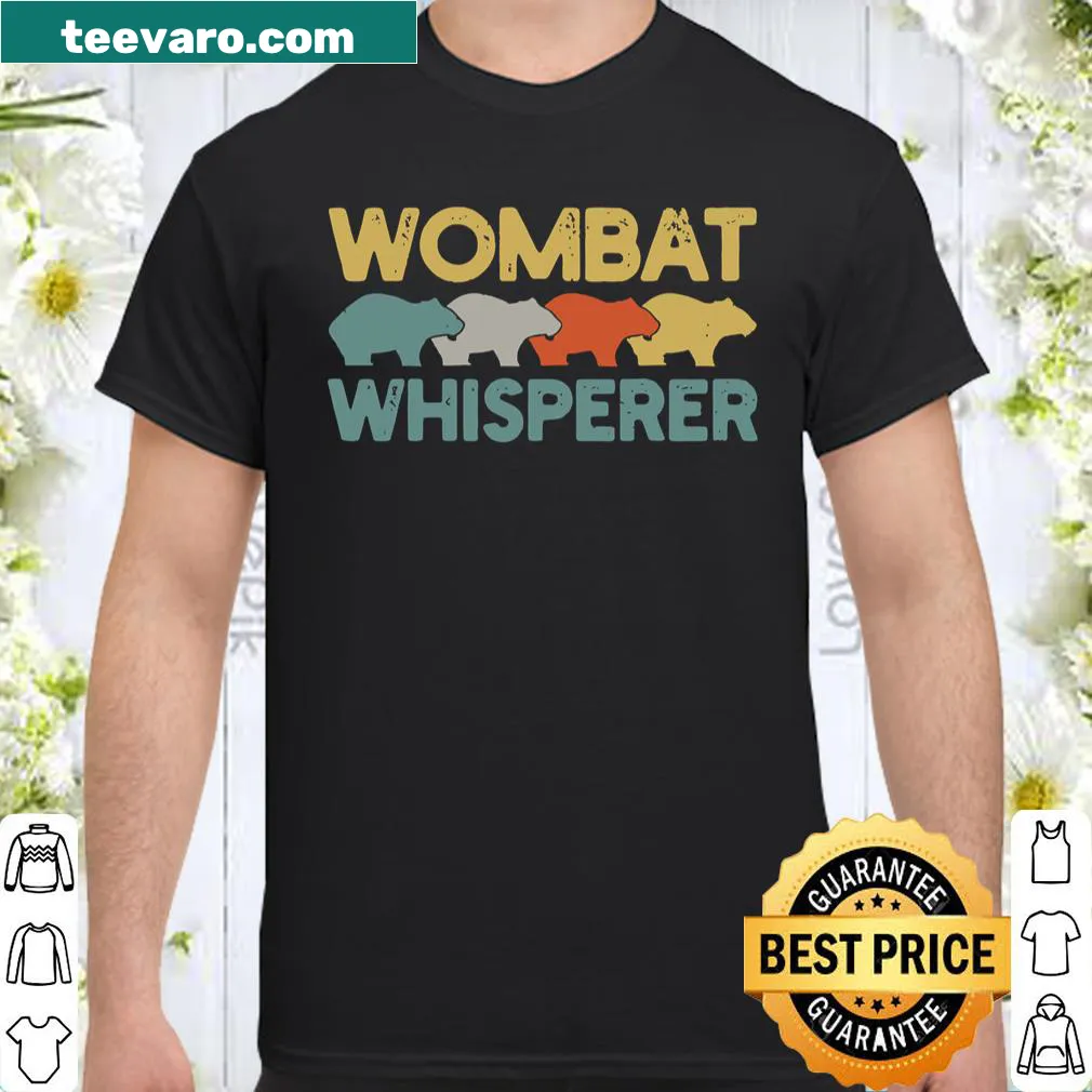 Retro shirt with the phrase 'Wombat Whisperer Lover'