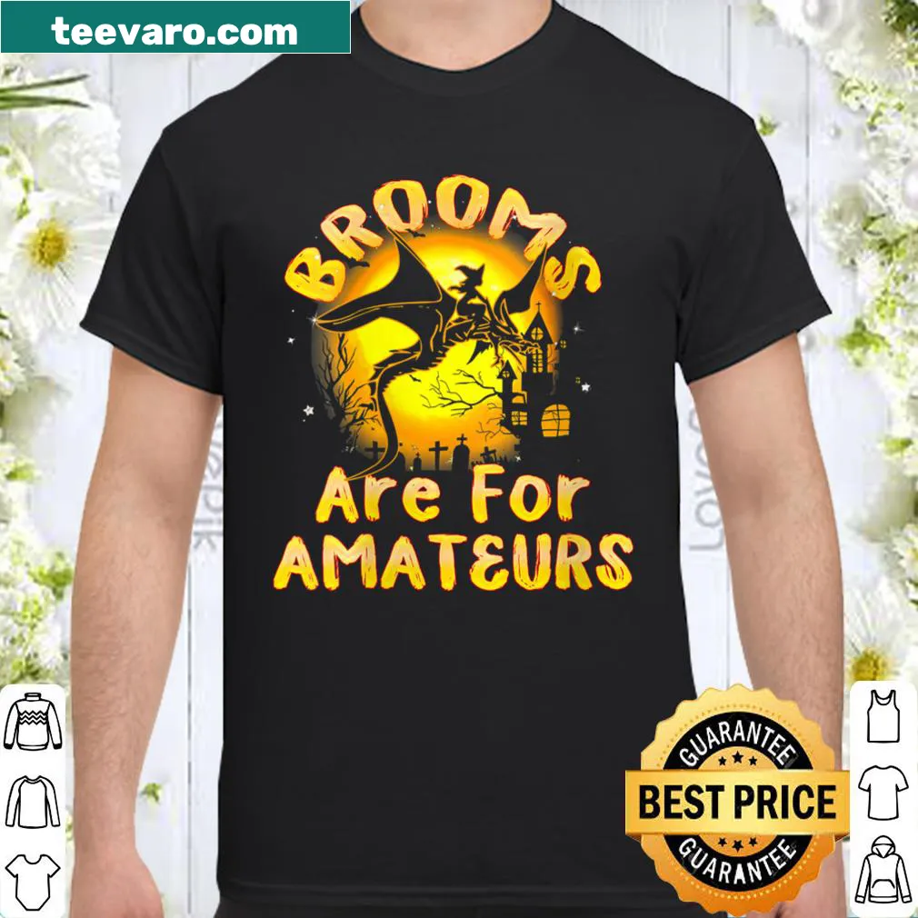 Witches riding dragons graphic shirt with humorous slogan