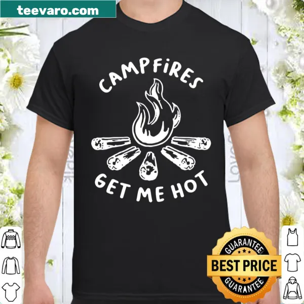 V-neck shirt with playful campfire slogan for women