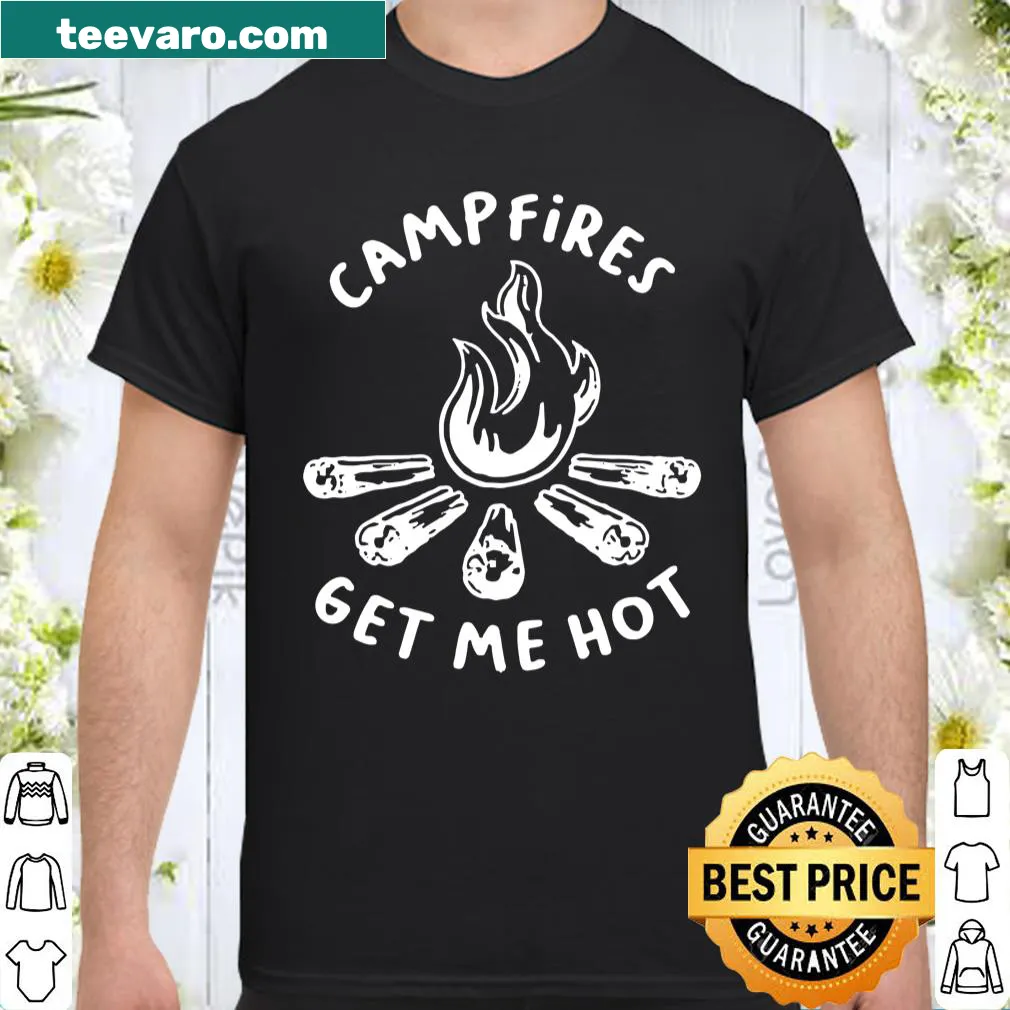 V-neck shirt with playful campfire slogan for women