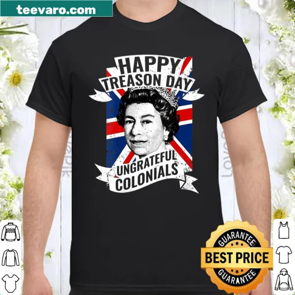 Funny V-neck shirt for Independence Day with text 'Ungrateful Colonials'
