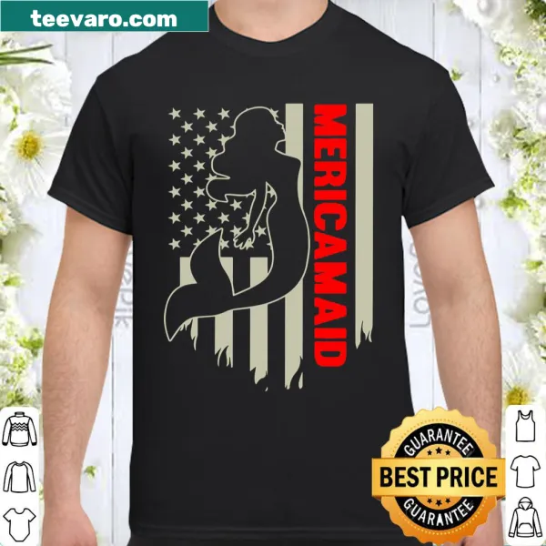 Mermaid in American flag design for Fourth of July celebration