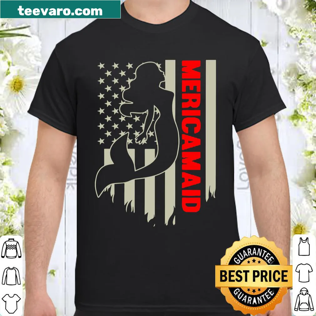 Mermaid in American flag design for Fourth of July celebration