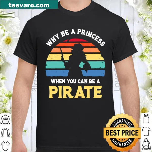 Illustrative women's pirate-themed t-shirt with skull and crossbones