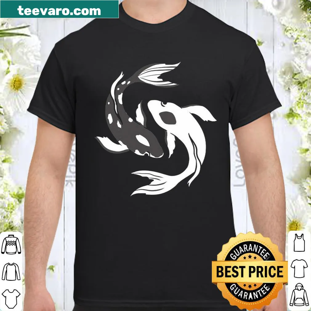 Yin and Yang koi fish graphic t-shirt symbolizing balance