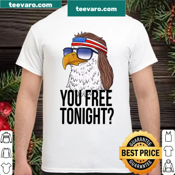 Patriotic racerback tank top with eagle and mullet graphics for July 4th