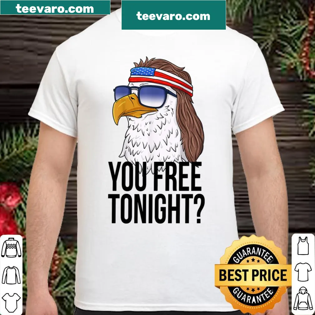 Patriotic racerback tank top with eagle and mullet graphics for July 4th
