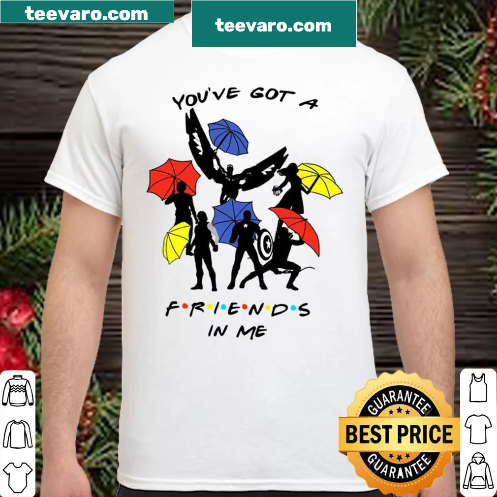 Marvel-themed shirt with a friendship message