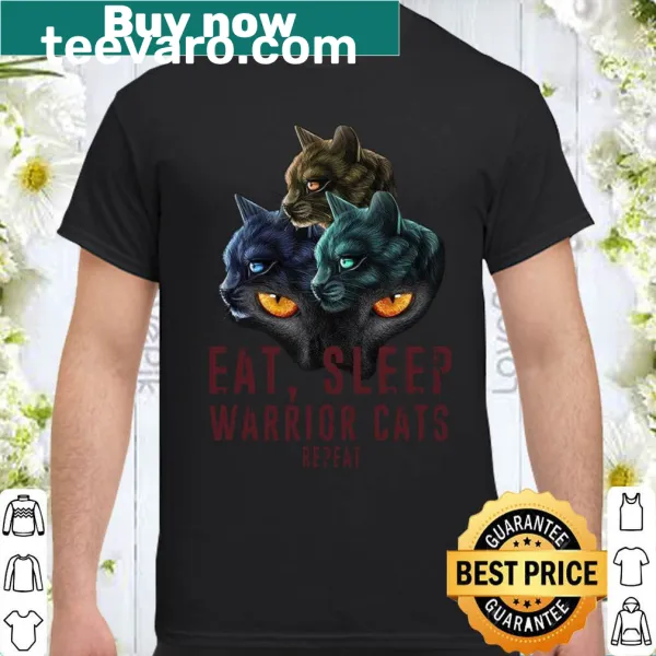 Playful shirt with 'Eat Sleep Warriors Cats Repeat' graphic