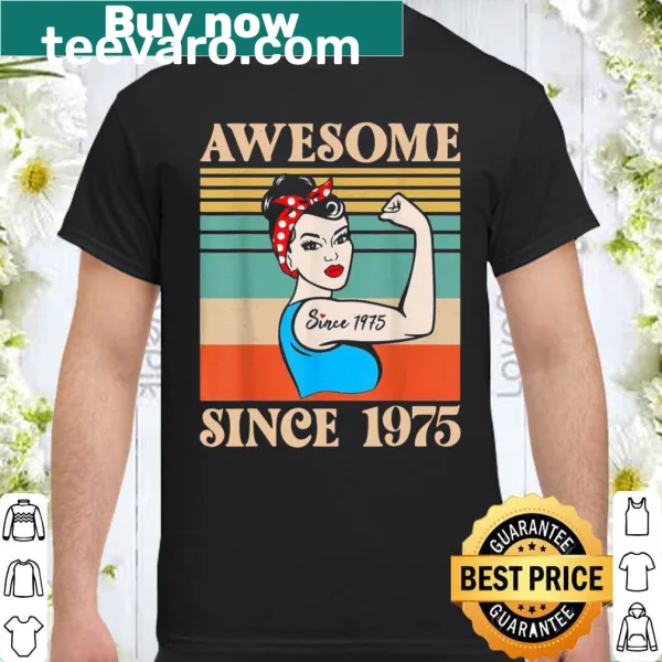 Vintage 46th birthday shirt celebrating 1975