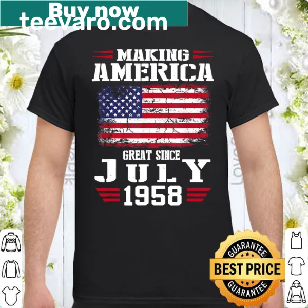 Birthday t-shirt celebrating 63 years since July 1958