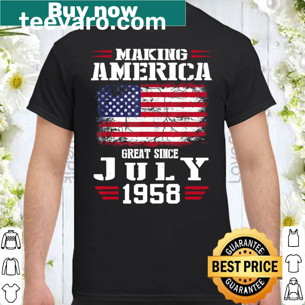 Birthday t-shirt celebrating 63 years since July 1958