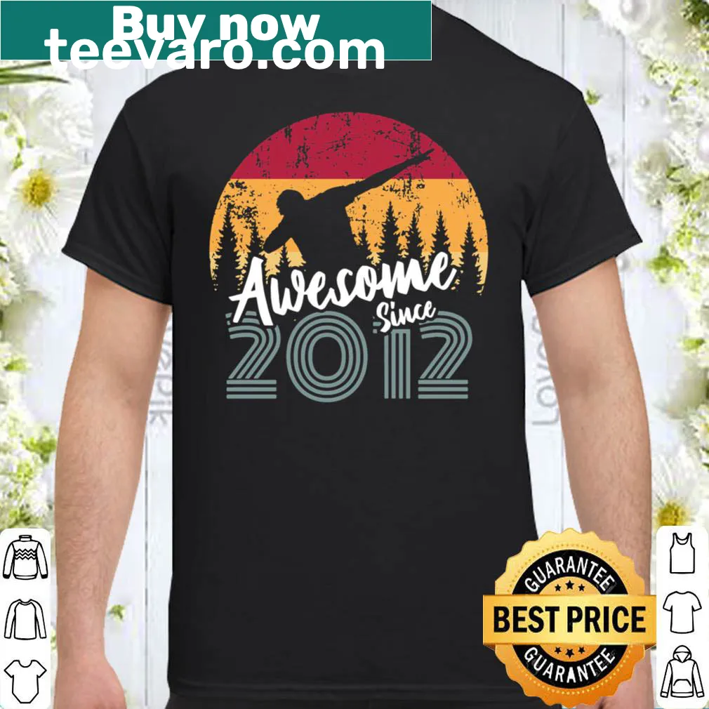 Illustrated T-shirt for 9th birthday celebration for kids born in 2012