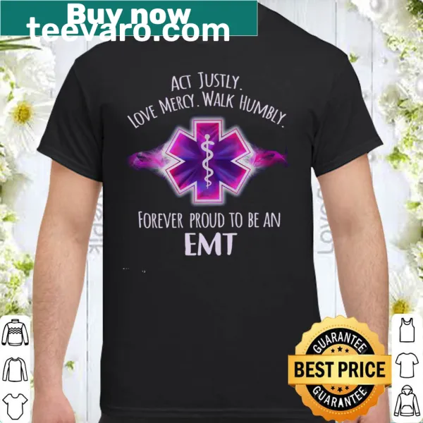 Shirt with inspirational text reflecting EMT values and service.