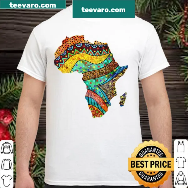 Africa map shirt with traditional ethnic patterns