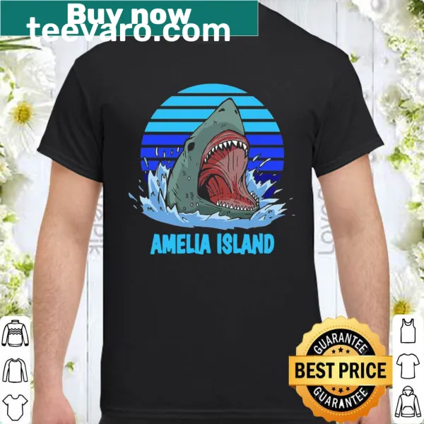 Playful shark-themed shirt representing Amelia Island vacation vibes