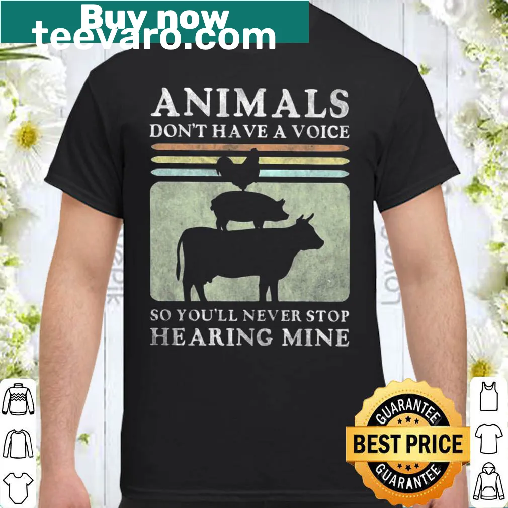 Vintage retro shirt with an animal rights message