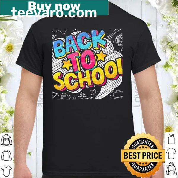 Back to school shirt featuring first-day design