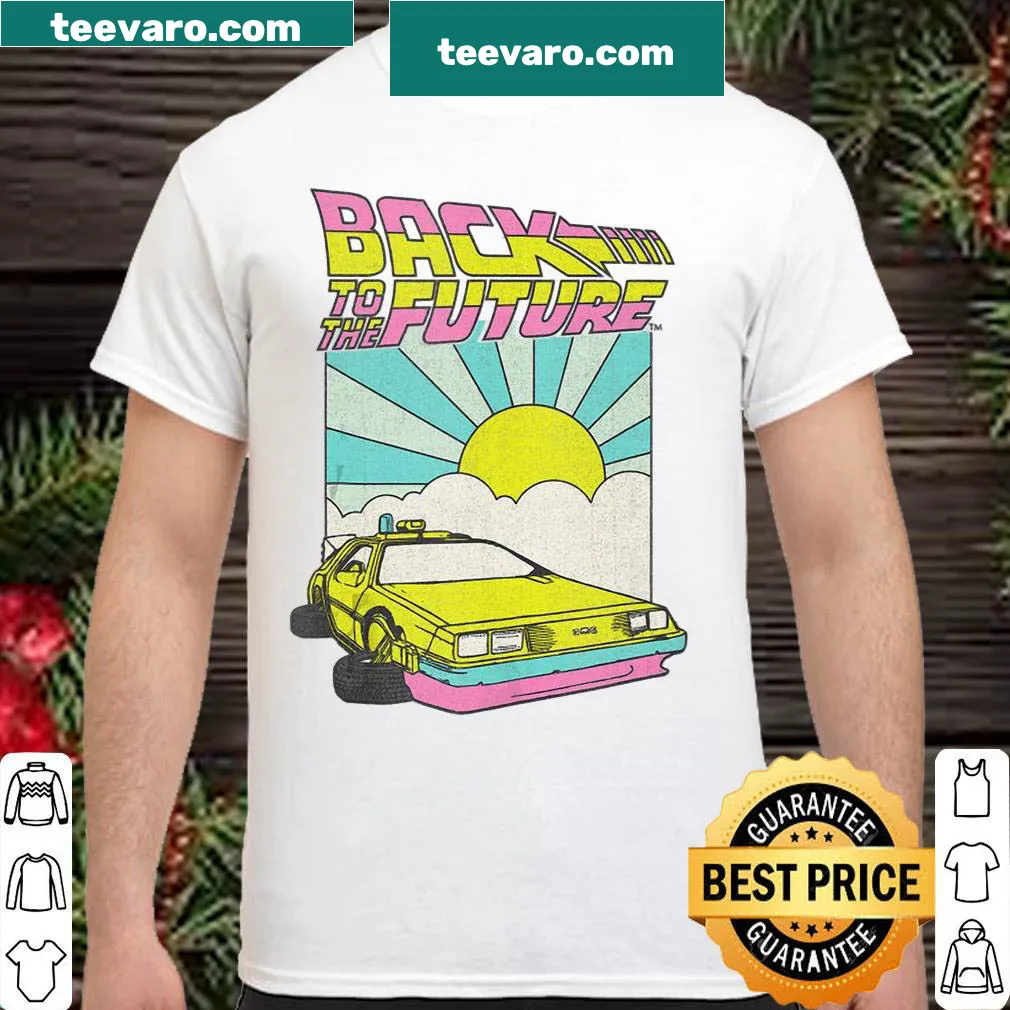 Cartoon shirt featuring DeLorean from Back to the Future
