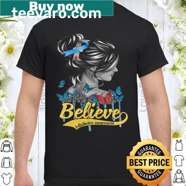 Inspirational shirt promoting diabetes awareness with bold text
