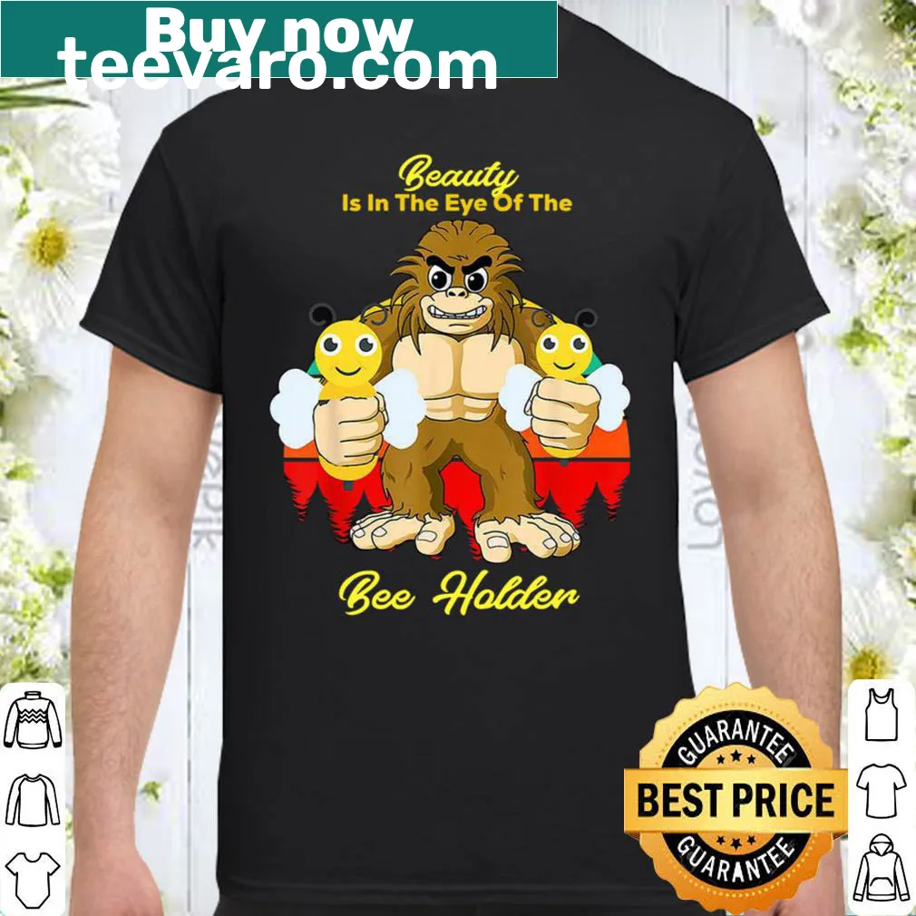 Witty Bigfoot illustration with phrase about beauty and perception