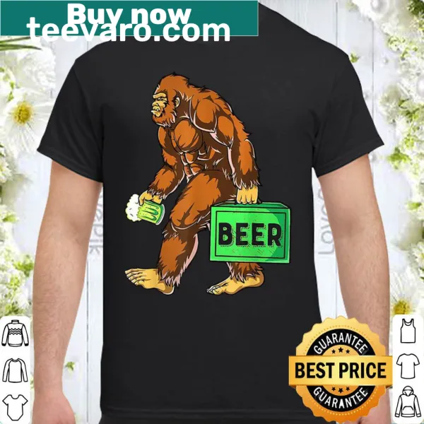Humorous illustration of Bigfoot combined with beer themes