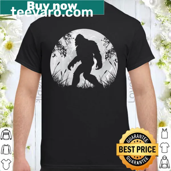 Illustration of Bigfoot hiding in a forest on a shirt