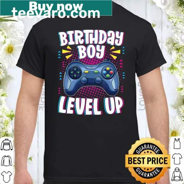 Gamer birthday shirt with 'Level UP' graphic