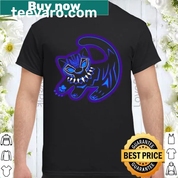 Mashup shirt featuring Black Panther and Simba in playful illustration