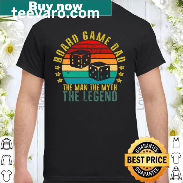 Funny retro shirt for board game-loving dads with playful text.