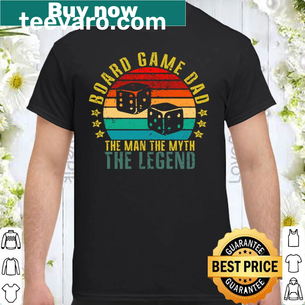 Funny retro shirt for board game-loving dads with playful text.