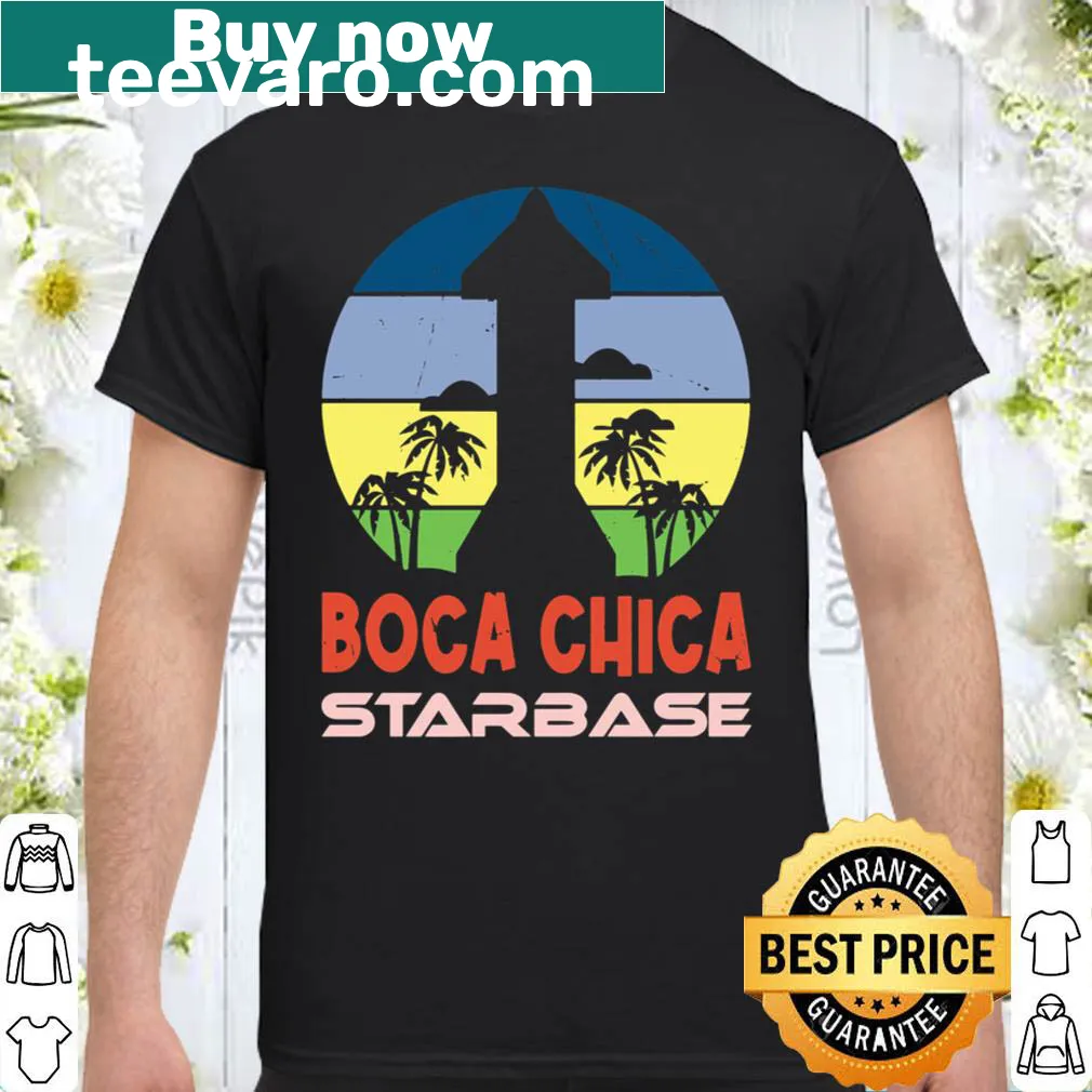 Vintage Boca Chica Starbase T-shirt with space rocket graphic