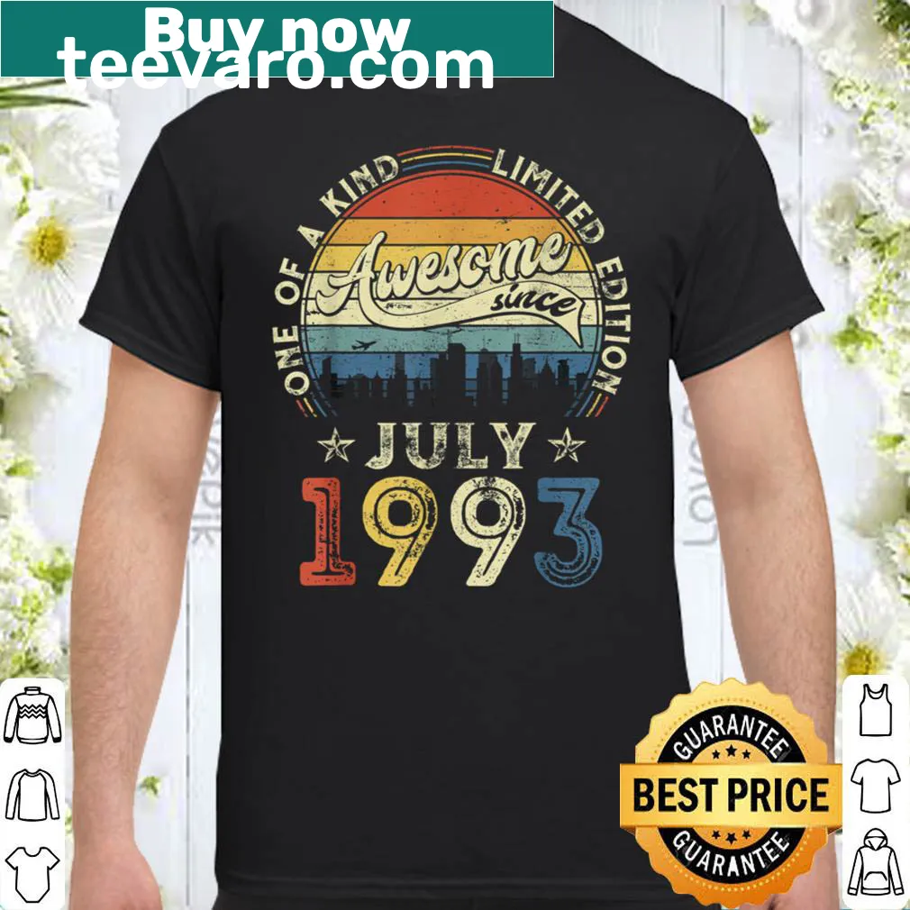 Vintage T-shirt celebrating July 1993 birth year