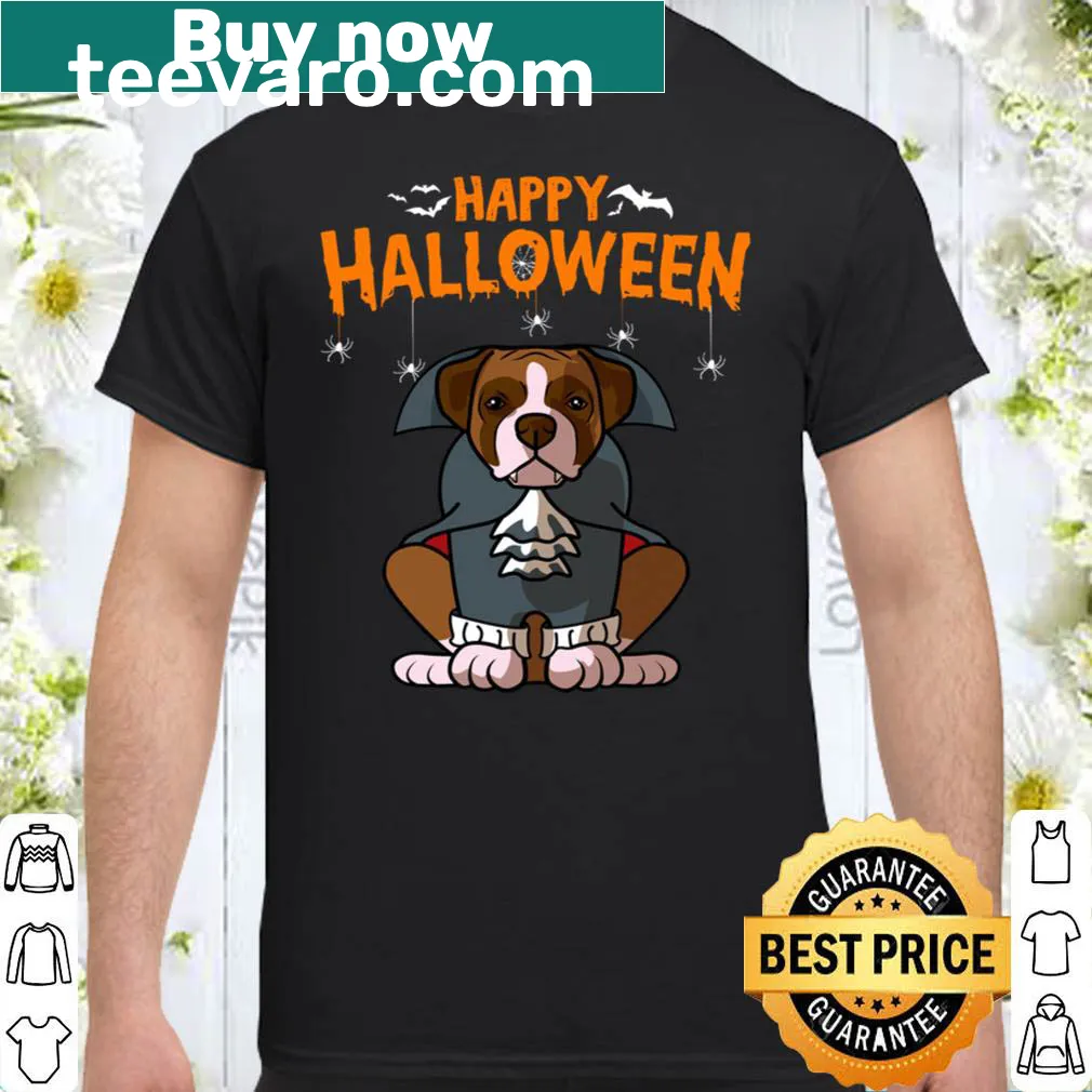 T-shirt featuring a Boxer dog dressed in a costume for Halloween